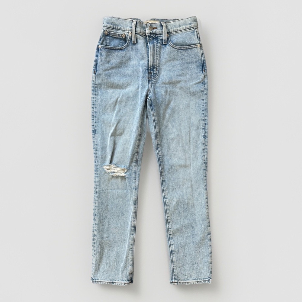 Madewell Perfect Vintage Crop Jean Women 25 (27x27) Light Wash Distressed Denim